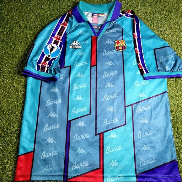 Ronaldo Kappa Barcelona UEFA CUP FINAL 1996 1997 Away Soccer Jersey Shirt XL - Picture 2 of 9